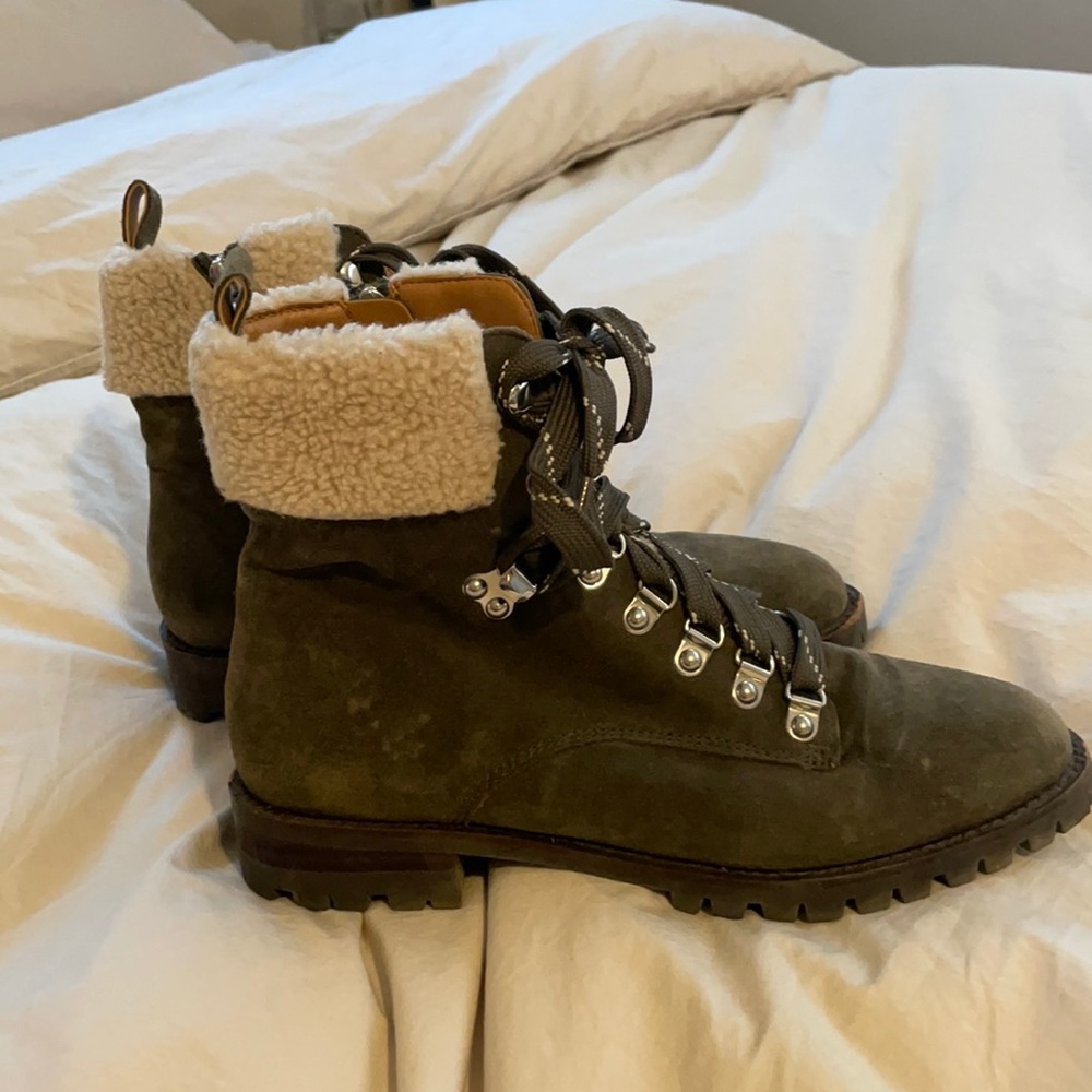 REBECCA MINKOFF Green Suede Boots